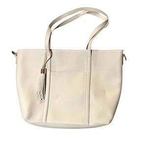 Porto vino cream colored vegan leather wine tote